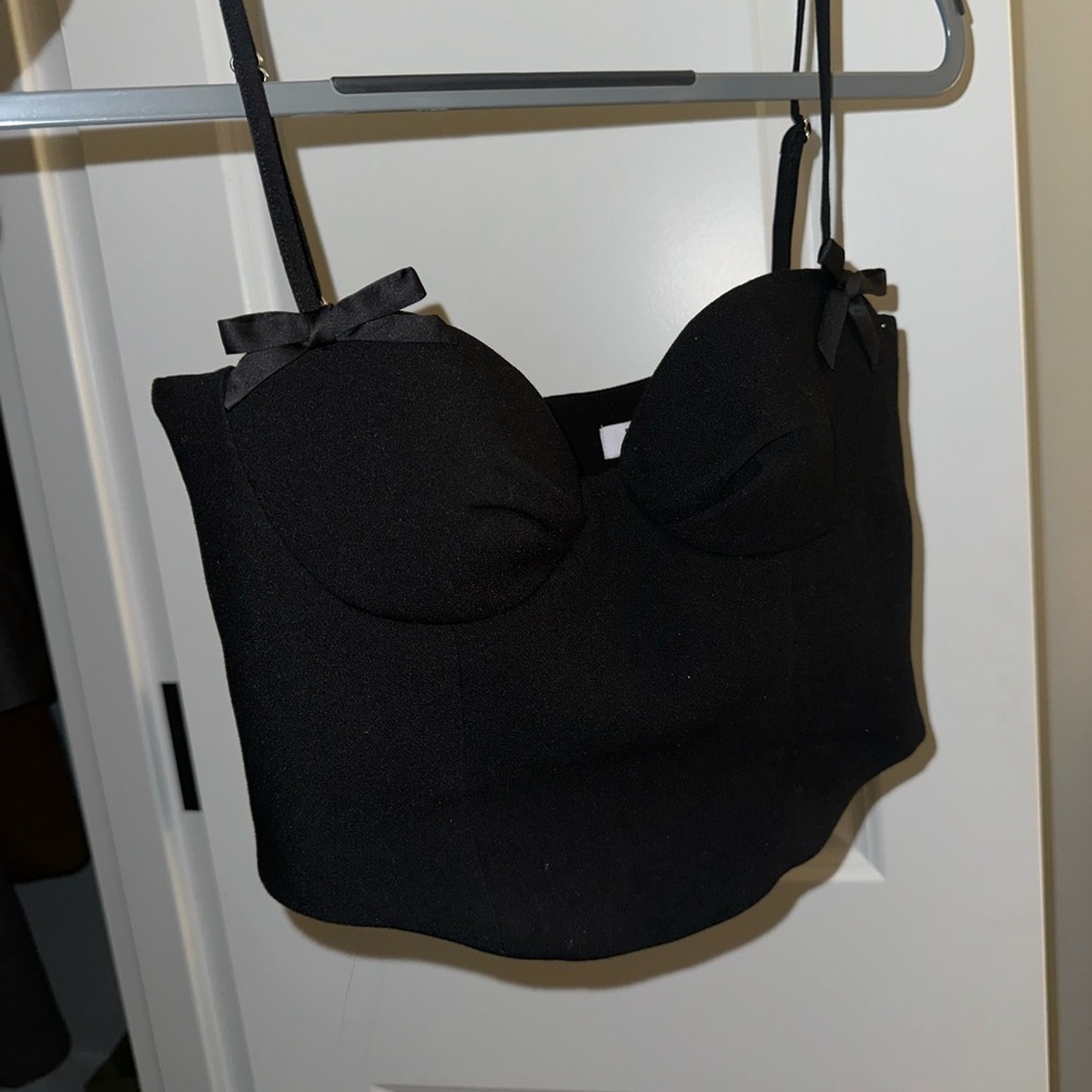 Rumored Black Bow Corset Top